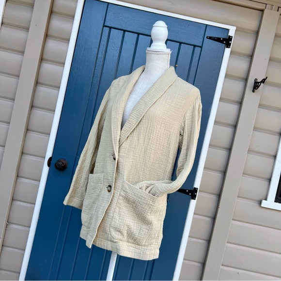 Madewell Lightspun Dorset Blazer Jacket
Cotton Slouchy Shawl Collar Beige XS - Picture 2 of 9